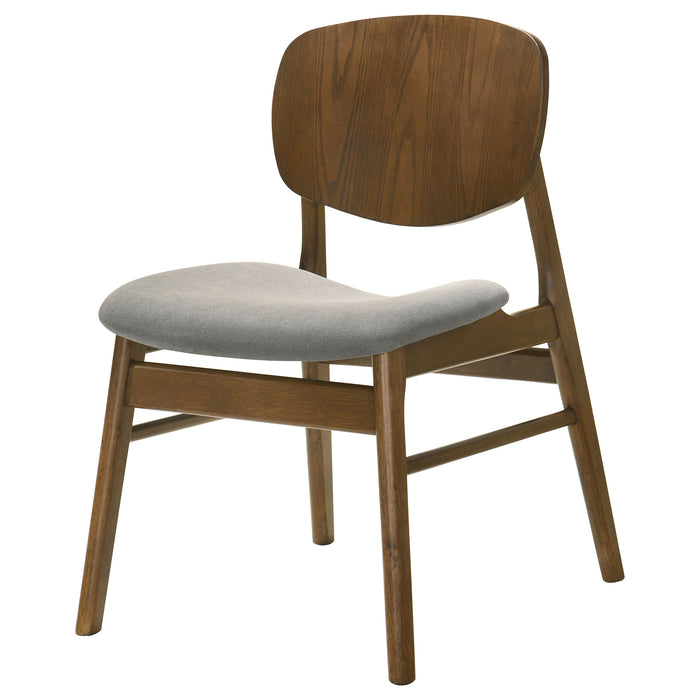 Benford Dining Side Chair Upholstered Seat Dark Brown (Set of 2)
