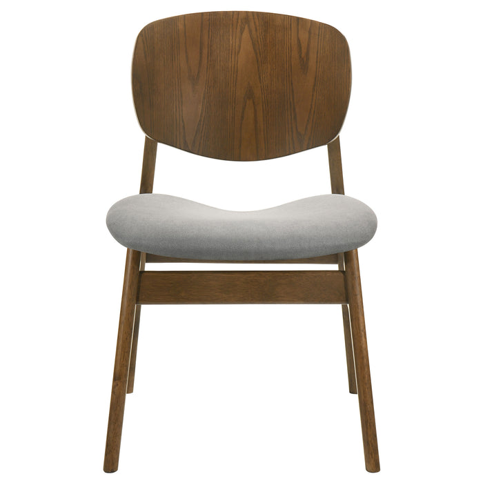 Benford Dining Side Chair Upholstered Seat Dark Brown (Set of 2)
