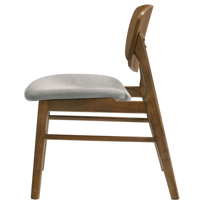 Benford Dining Side Chair Upholstered Seat Dark Brown (Set of 2)