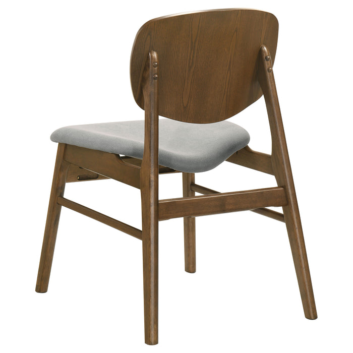 Benford Dining Side Chair Upholstered Seat Dark Brown (Set of 2)