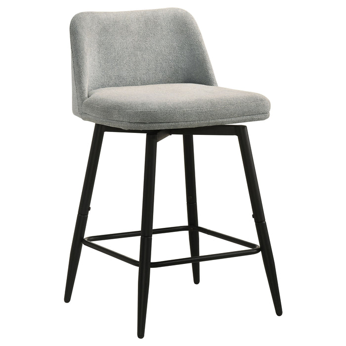 Mellor Fabric Upholstered Swivel Counter Chair Grey (Set of 2)