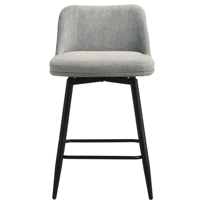 Mellor Fabric Upholstered Swivel Counter Chair Grey (Set of 2)