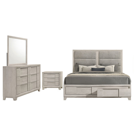Farre 4-piece Eastern King Bedroom Set Washed Grey