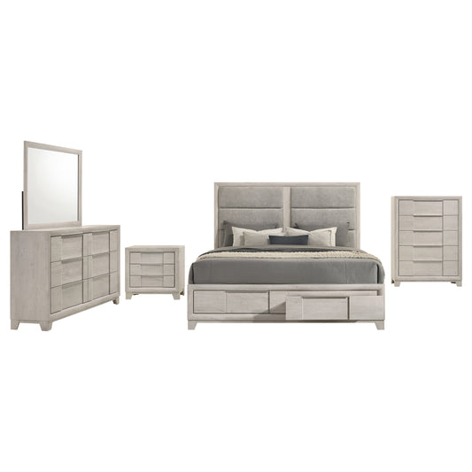 Farre 5-piece Eastern King Bedroom Set Washed Grey