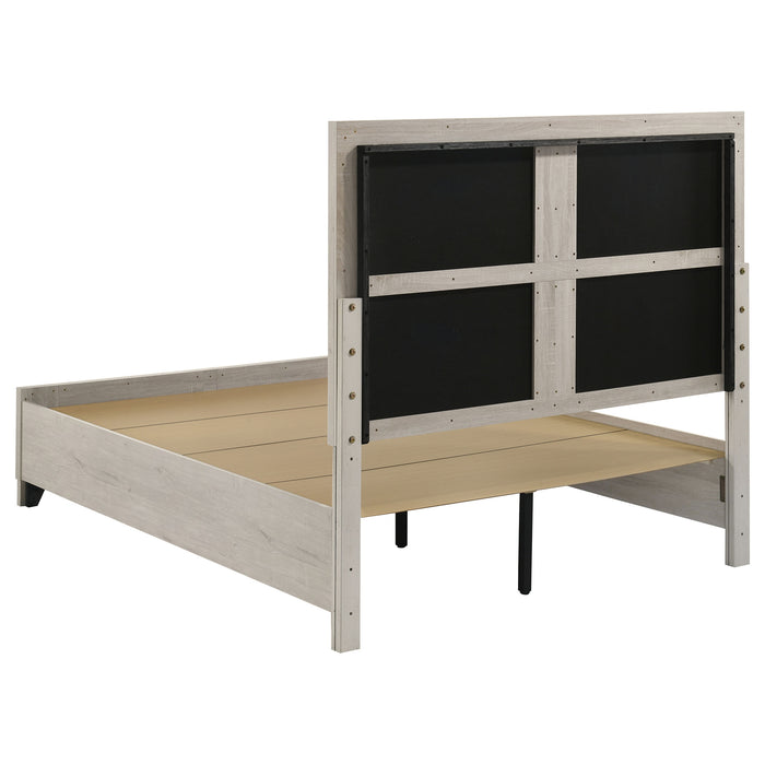 Farre Queen Upholstered Storage Platform Bed Washed Grey