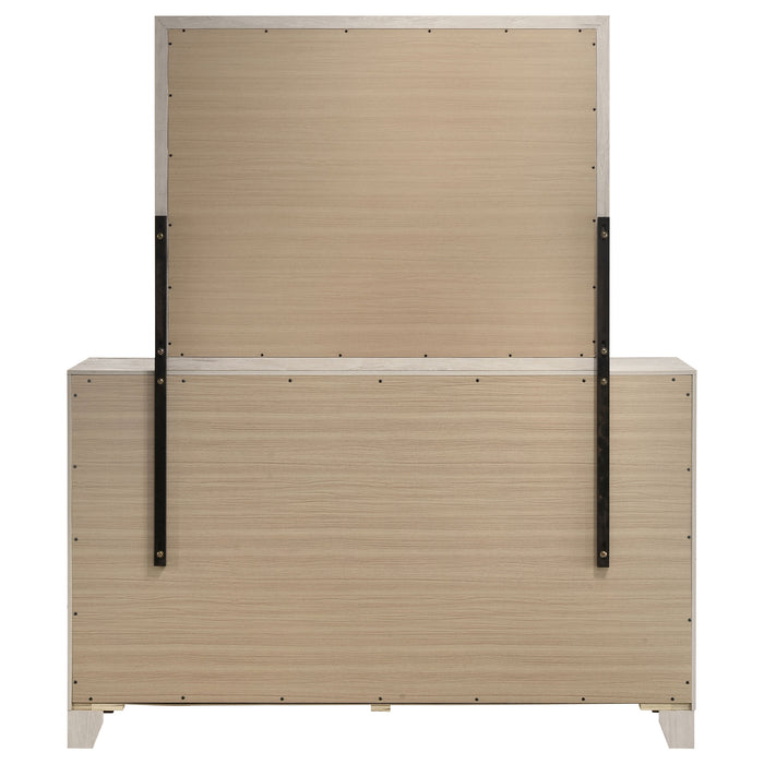 Farre 6-drawer Dresser with Mirror Washed Grey