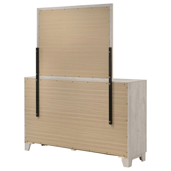 Farre 6-drawer Dresser with Mirror Washed Grey