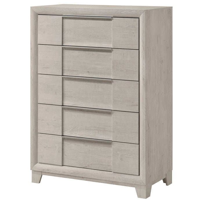 Farre 5-drawer Chest of Drawers Washed Grey