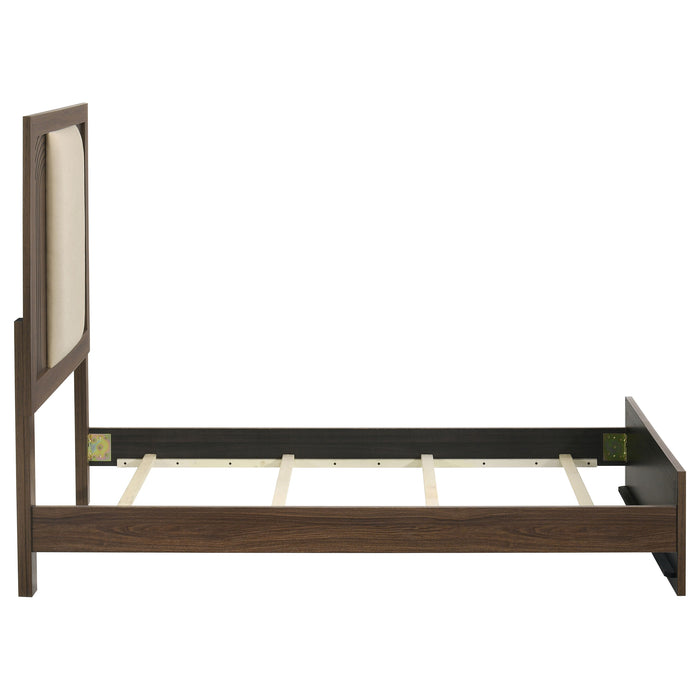 Etienne Twin Velvet Upholstered Panel Bed Walnut