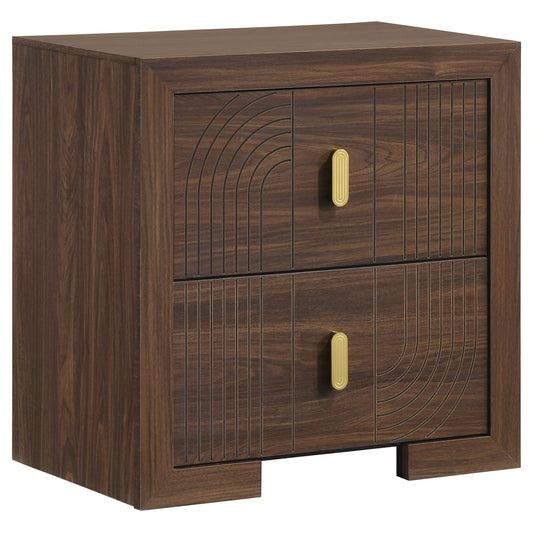 Etienne 2-drawer Nightstand Bedside Table Walnut