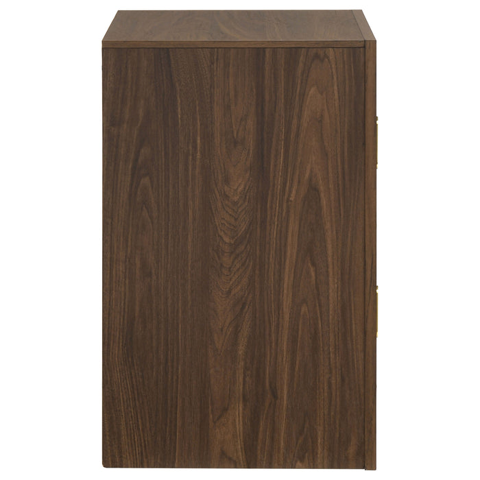 Etienne 2-drawer Nightstand Bedside Table Walnut