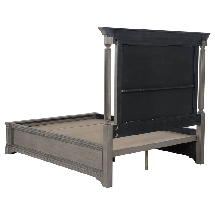 Cresswell Eastern King Upholstered Storage Platform Bed Weathered Taupe