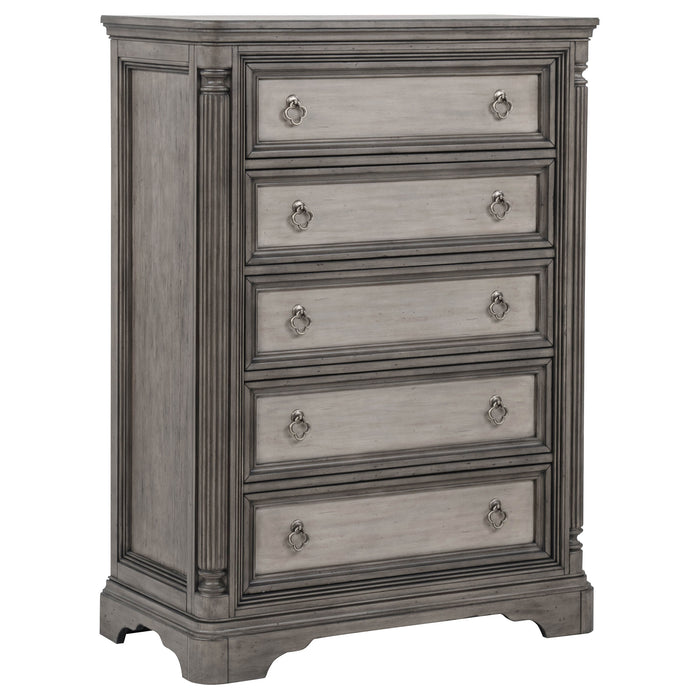 Cresswell 5-piece Eastern King Storage Bedroom Set Weathered Taupe