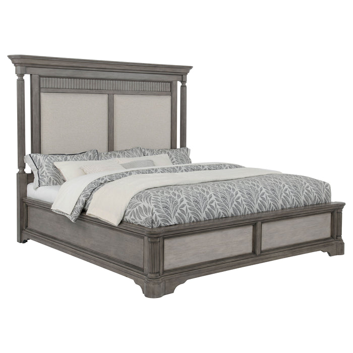 Cresswell Eastern King Upholstered Panel Bed Weathered Taupe