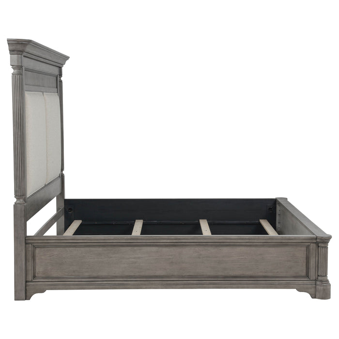 Cresswell Eastern King Upholstered Panel Bed Weathered Taupe