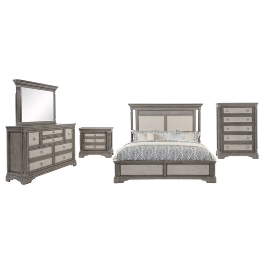 Cresswell 5-piece Eastern King Bedroom Set Weathered Taupe