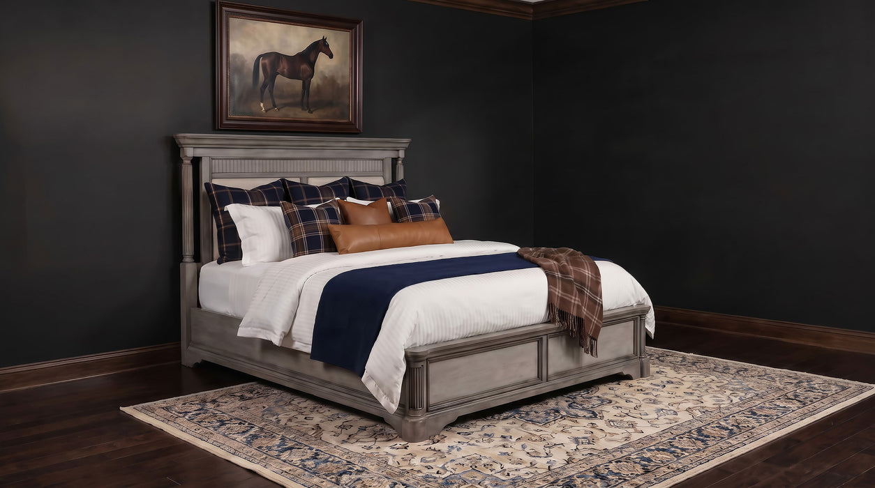 Cresswell Queen Upholstered Panel Bed Weathered Taupe
