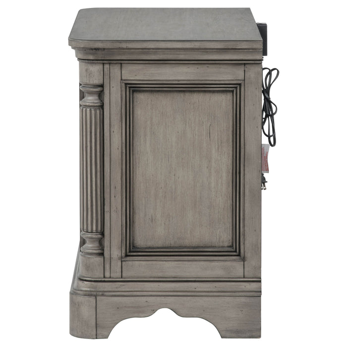 Cresswell 3-drawer Nightstand Bedside Table Weathered Taupe