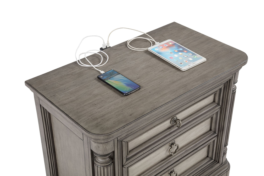 Cresswell 3-drawer Nightstand Bedside Table Weathered Taupe