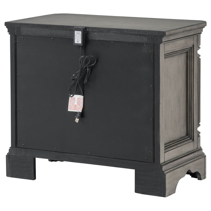 Cresswell 3-drawer Nightstand Bedside Table Weathered Taupe