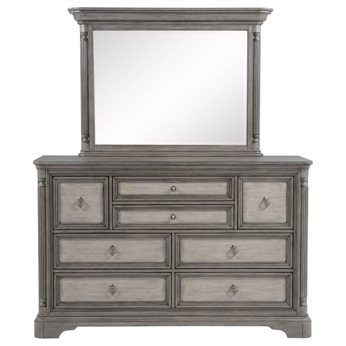 Cresswell 8-drawer Dresser with Mirror Weathered Taupe