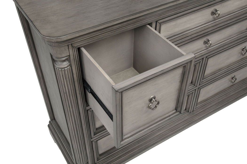 Cresswell 8-drawer Dresser with Mirror Weathered Taupe