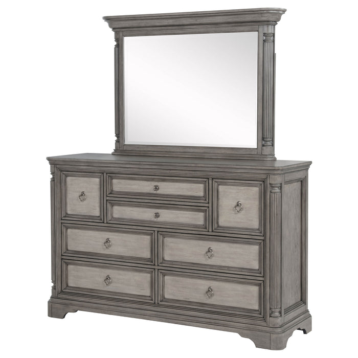 Cresswell 8-drawer Dresser with Mirror Weathered Taupe