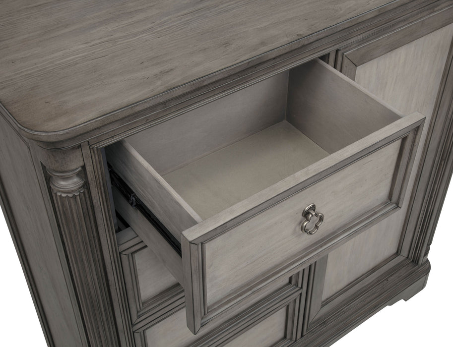 Cresswell 4-drawer Door Chest with Hidden Storage Weathered Taupe