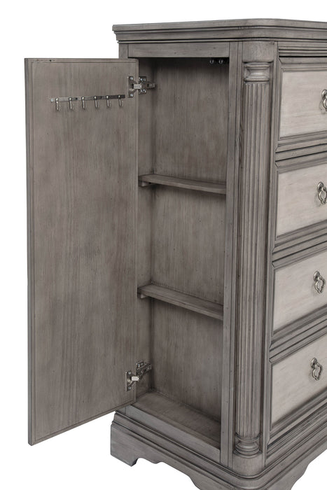 Cresswell 4-drawer Door Chest with Hidden Storage Weathered Taupe