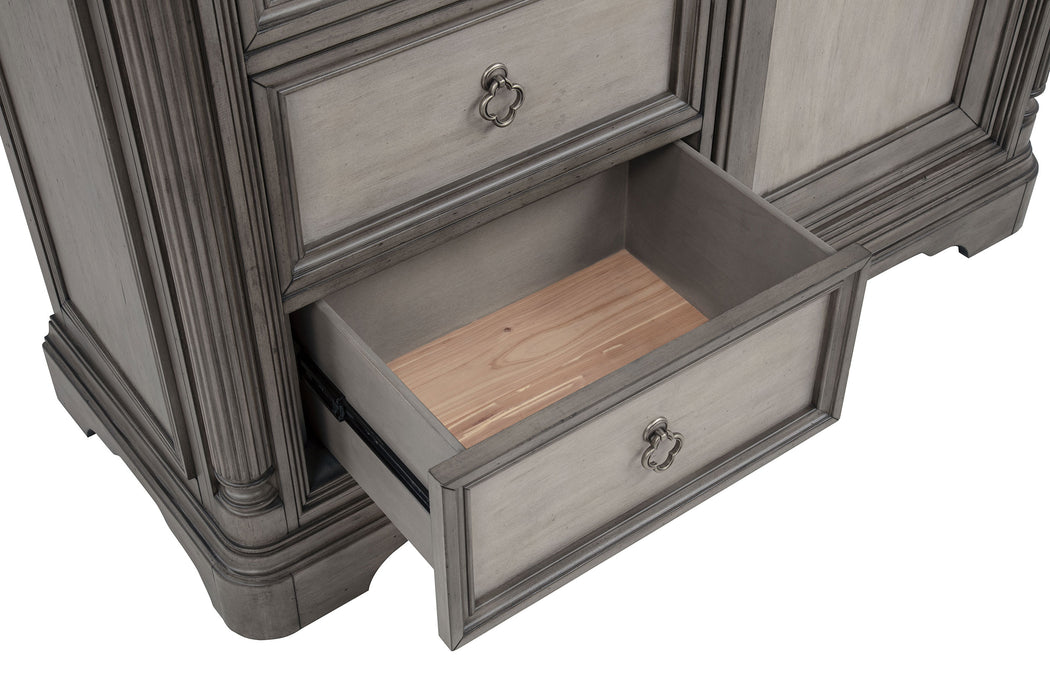 Cresswell 4-drawer Door Chest with Hidden Storage Weathered Taupe