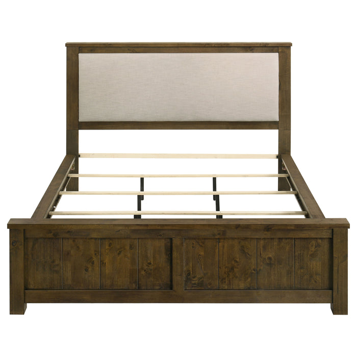 Doherty California King Linen Panel Bed Rustic Brown