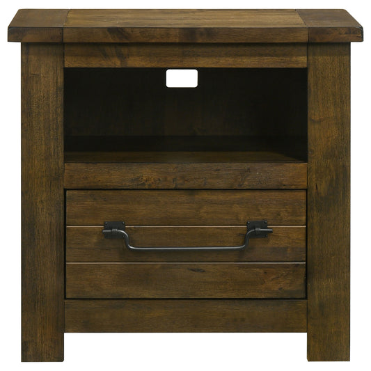 Doherty 1-drawer Nightstand Bedside Table Rustic Brown