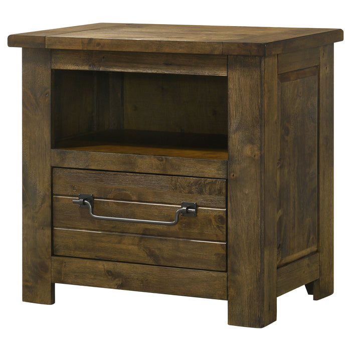 Doherty 1-drawer Nightstand Bedside Table Rustic Brown
