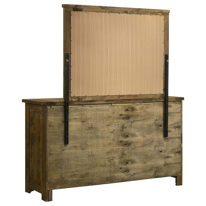 Doherty 6-drawer Dresser with Mirror Rustic Brown