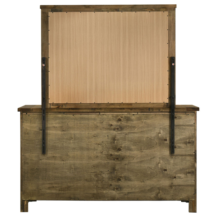 Doherty 6-drawer Dresser with Mirror Rustic Brown
