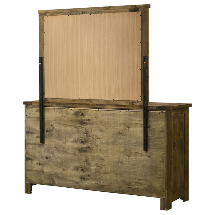 Doherty 6-drawer Dresser with Mirror Rustic Brown