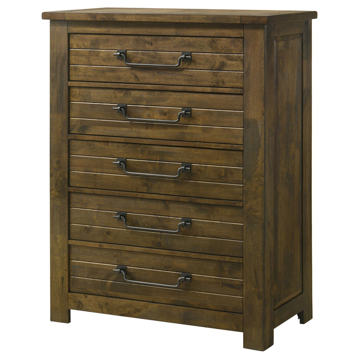 Doherty 5-drawer Chest of Drawers Rustic Brown