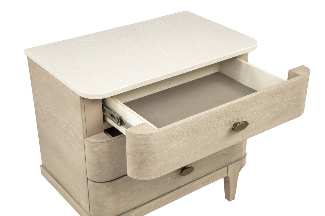 Lucaire 3-drawer Nightstand Bedside Table Sandstone
