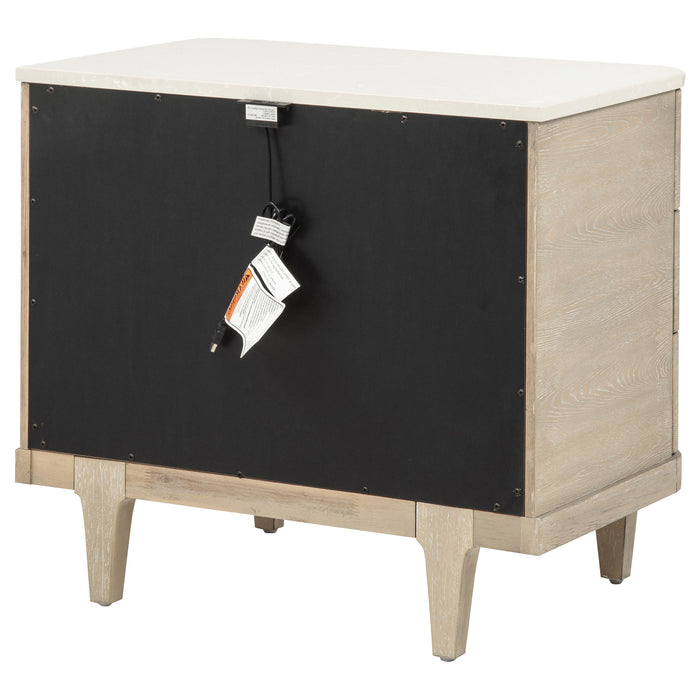 Lucaire 3-drawer Nightstand Bedside Table Sandstone