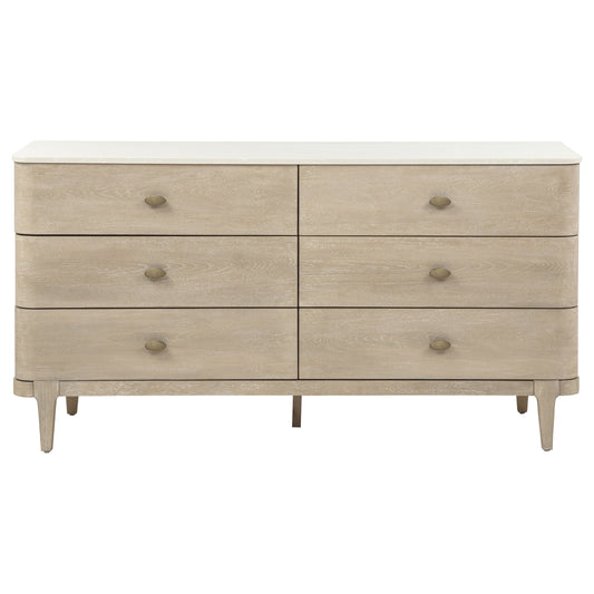 Lucaire 6-drawer Dresser Cabinet Sandstone