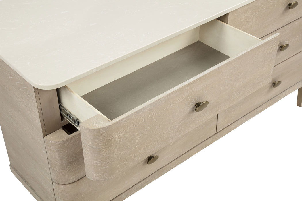 Lucaire 6-drawer Dresser Cabinet Sandstone