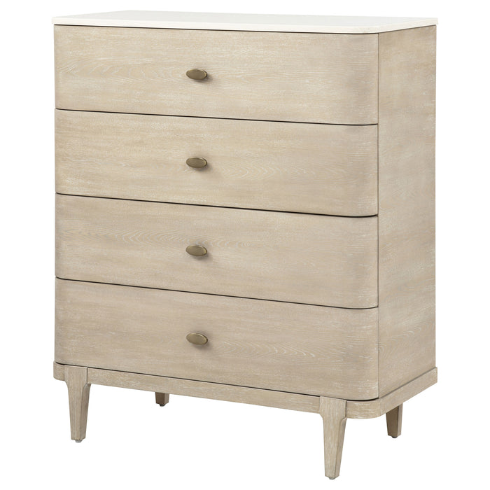 Lucaire 5-drawer Chest of Drawers Sandstone
