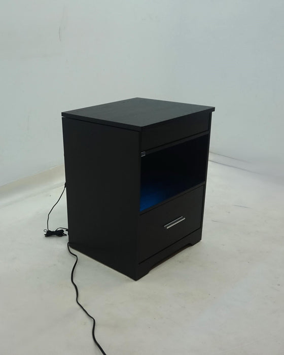 Fabre 1-drawer Extendable Top Nightstand Bedside Table Black Ash