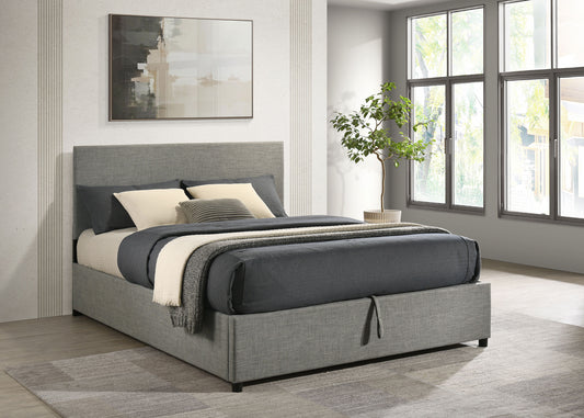 Reeves Upholstered Full Lift-Top Storage Platform Bed Grey