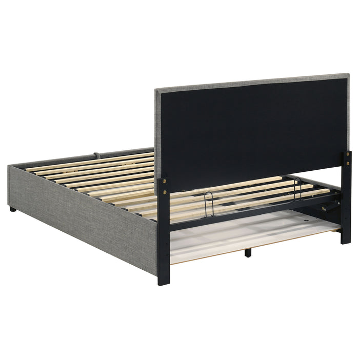 Reeves Upholstered Full Lift-Top Storage Platform Bed Grey