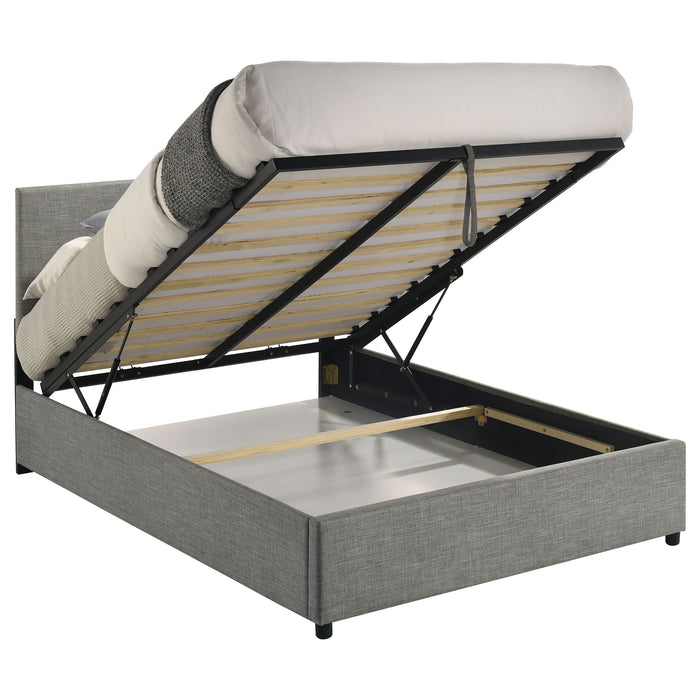 Reeves Upholstered Full Lift-Top Storage Platform Bed Grey
