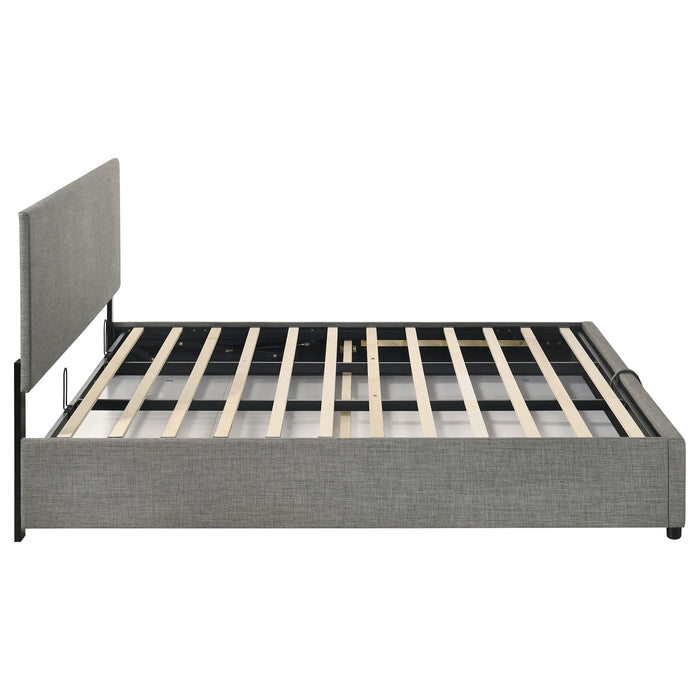 Reeves Upholstered Eastern King Lift-Top Storage Platform Bed Grey