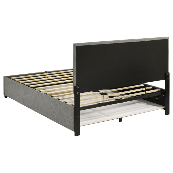 Reeves Upholstered Queen Lift-Top Storage Platform Bed Grey