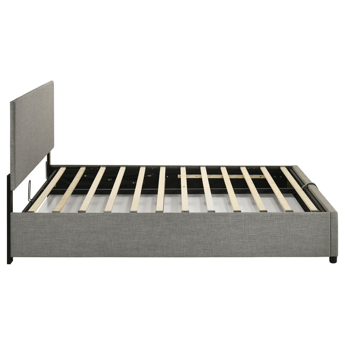 Reeves Upholstered Queen Lift-Top Storage Platform Bed Grey
