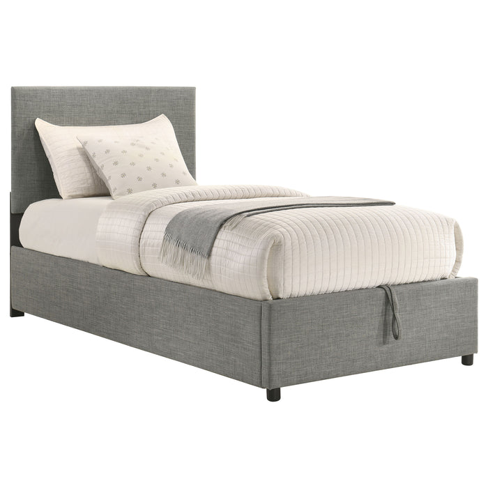 Reeves Upholstered Twin Lift-Top Storage Platform Bed Grey